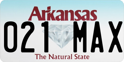 AR license plate 021MAX