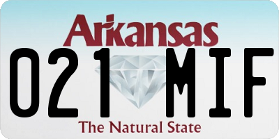 AR license plate 021MIF