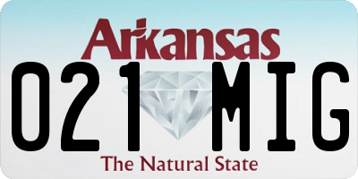 AR license plate 021MIG