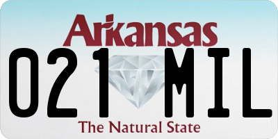 AR license plate 021MIL
