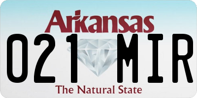 AR license plate 021MIR