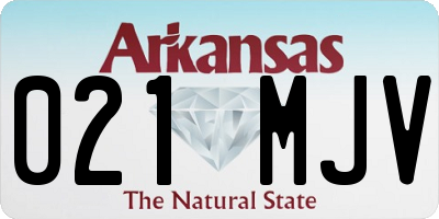 AR license plate 021MJV