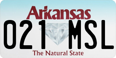 AR license plate 021MSL