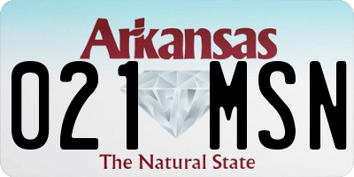 AR license plate 021MSN