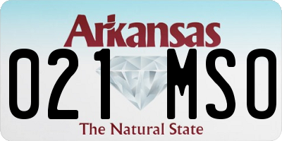 AR license plate 021MSO