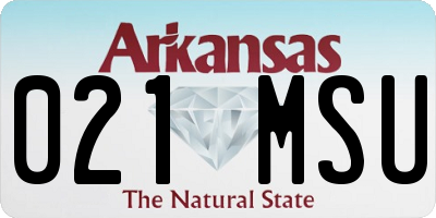 AR license plate 021MSU
