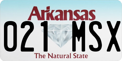 AR license plate 021MSX