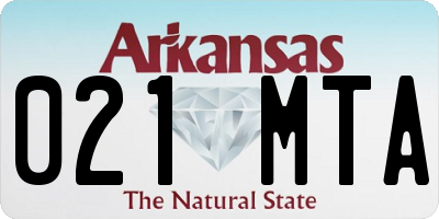 AR license plate 021MTA