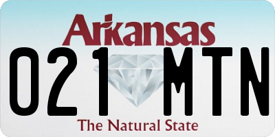 AR license plate 021MTN
