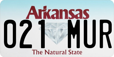 AR license plate 021MUR