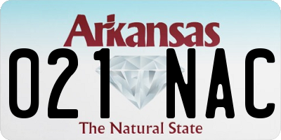 AR license plate 021NAC