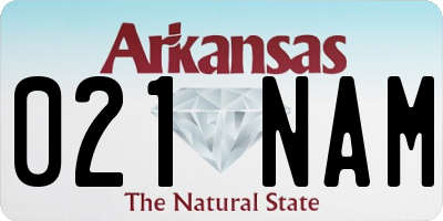 AR license plate 021NAM