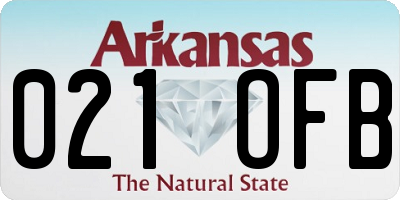 AR license plate 021OFB