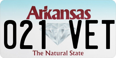 AR license plate 021VET