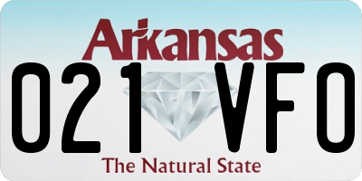 AR license plate 021VFO