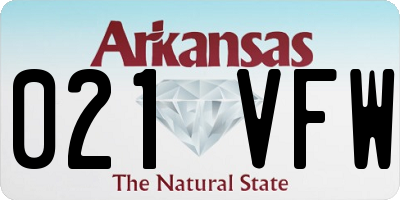 AR license plate 021VFW