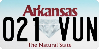 AR license plate 021VUN