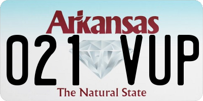 AR license plate 021VUP