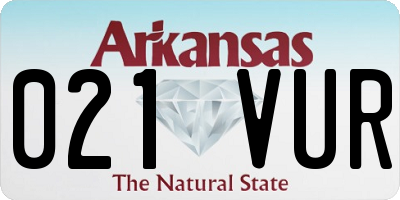 AR license plate 021VUR