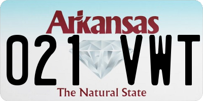 AR license plate 021VWT
