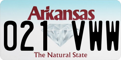 AR license plate 021VWW