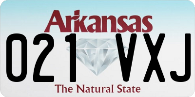 AR license plate 021VXJ
