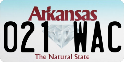 AR license plate 021WAC