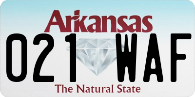 AR license plate 021WAF