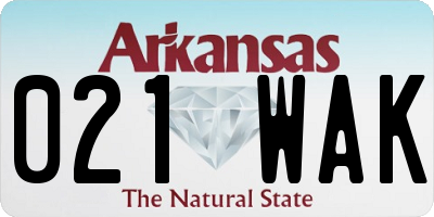 AR license plate 021WAK