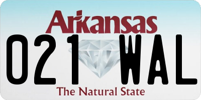 AR license plate 021WAL