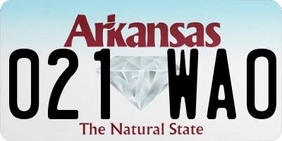 AR license plate 021WAO