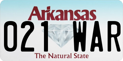 AR license plate 021WAR