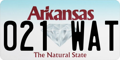 AR license plate 021WAT
