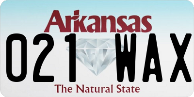 AR license plate 021WAX