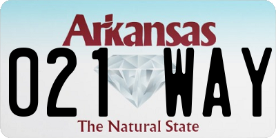 AR license plate 021WAY