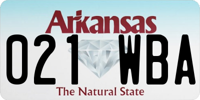 AR license plate 021WBA