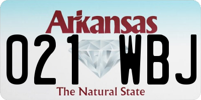 AR license plate 021WBJ