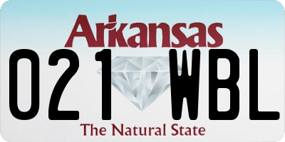 AR license plate 021WBL