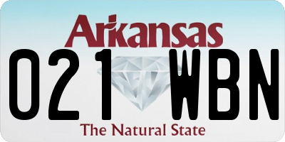 AR license plate 021WBN