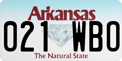 AR license plate 021WBO