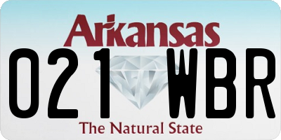 AR license plate 021WBR