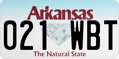 AR license plate 021WBT