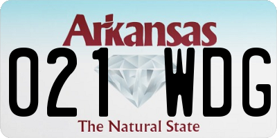 AR license plate 021WDG