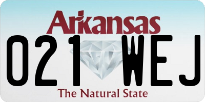 AR license plate 021WEJ