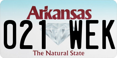 AR license plate 021WEK