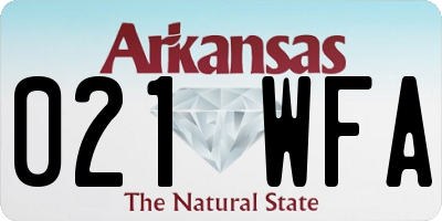 AR license plate 021WFA