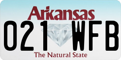AR license plate 021WFB