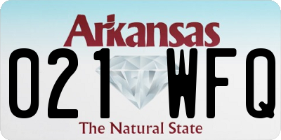 AR license plate 021WFQ