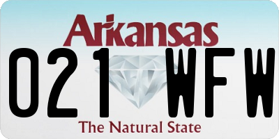 AR license plate 021WFW