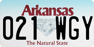 AR license plate 021WGY